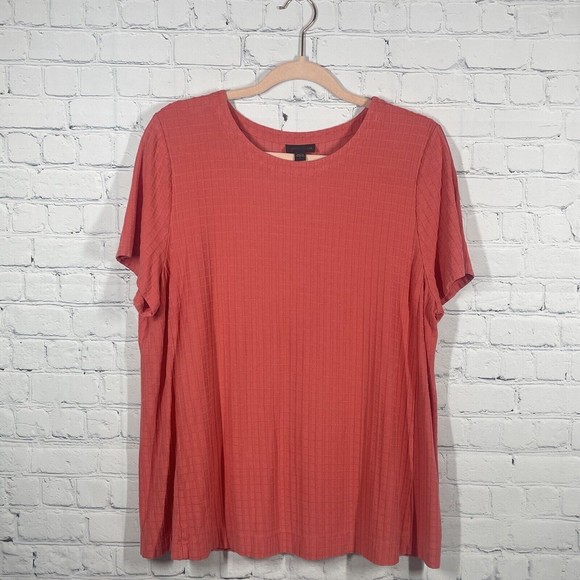 J. Jill Women Size L Wherever Collection Pullover Stretch Short Sleeve Blouse - Picture 1 of 9